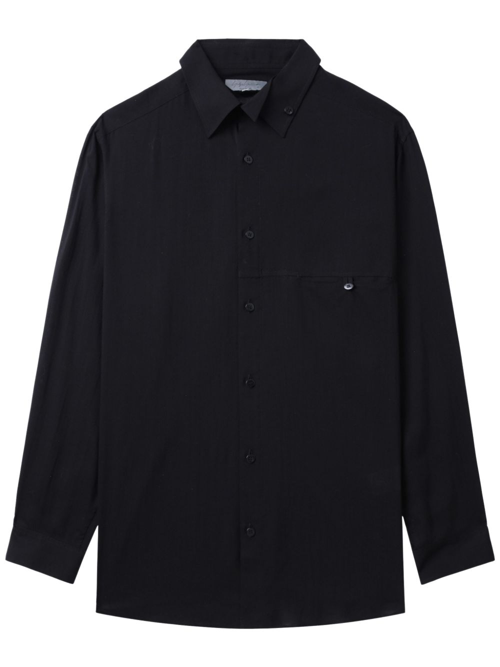 Yohji Yamamoto 排扣长袖衬衫 - 黑色