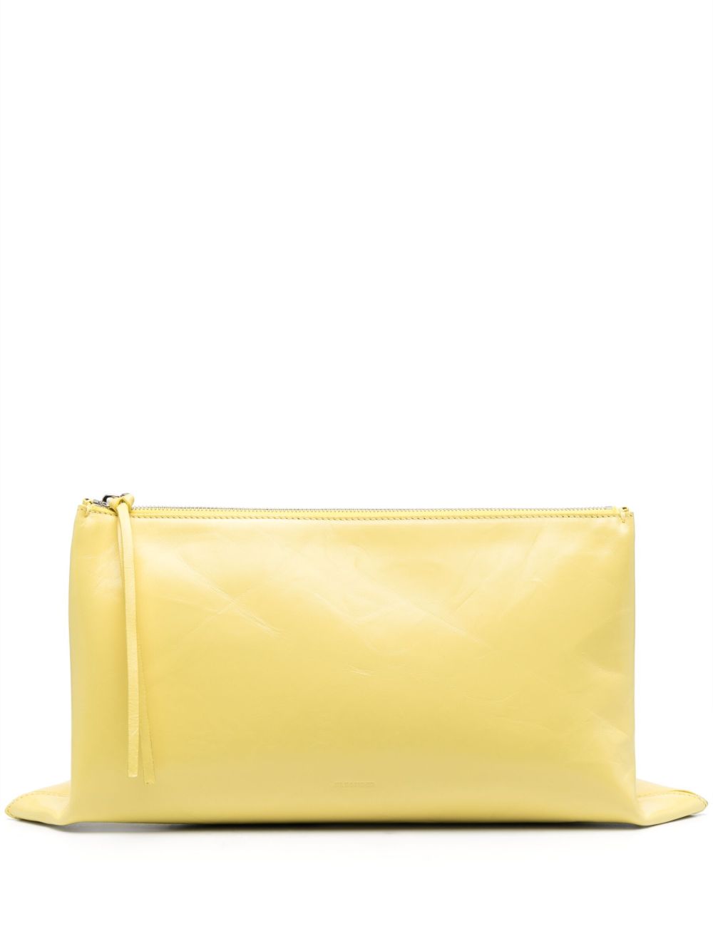 Jil Sander 凹面压花logo手拿包 - 黄色