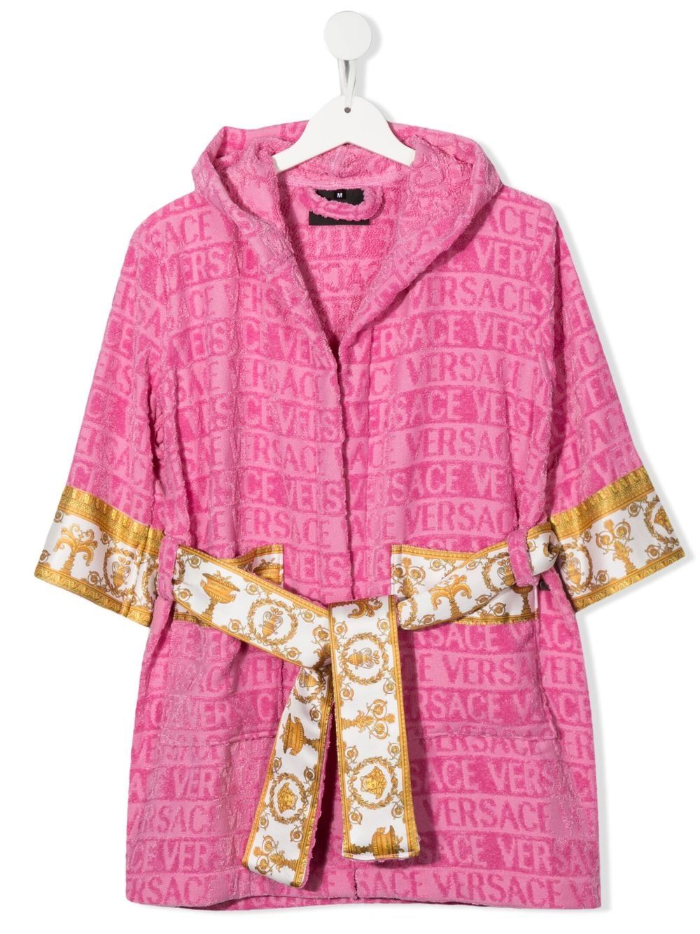 Versace Kids I Love Baroque 连帽浴袍 - 粉色