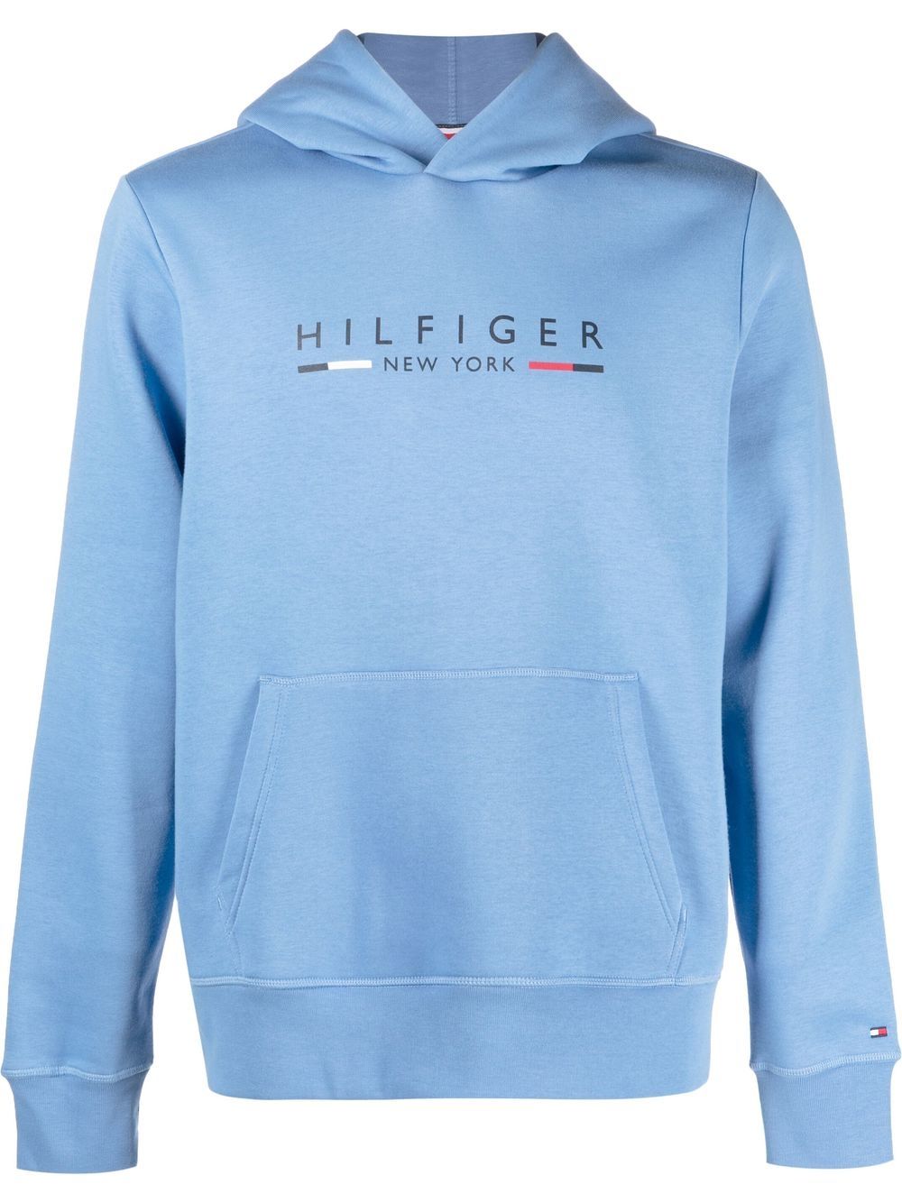 Tommy Hilfiger logo印花连帽衫 - 蓝色