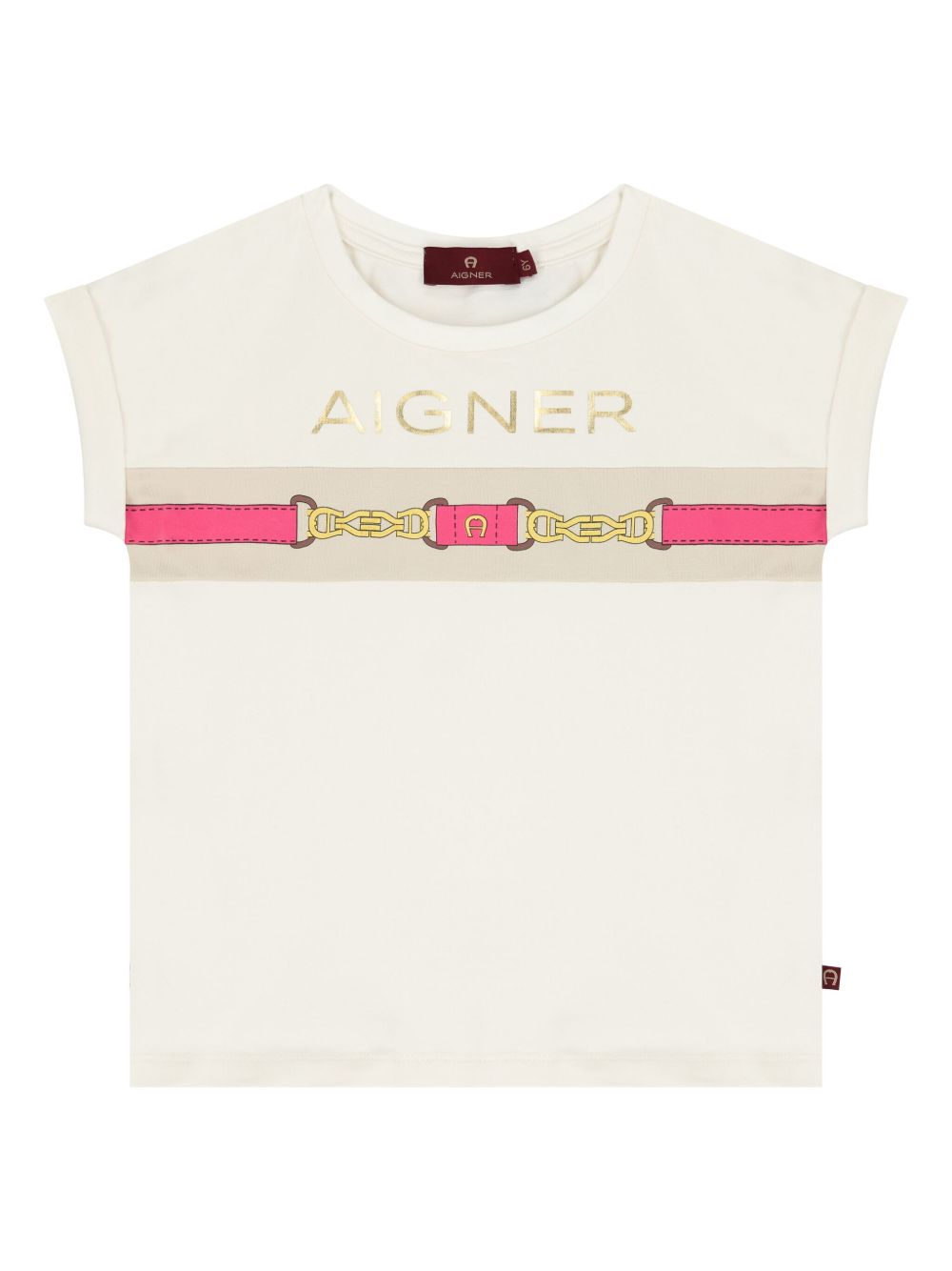 Aigner Kids 印花平纹针织T恤 - 白色