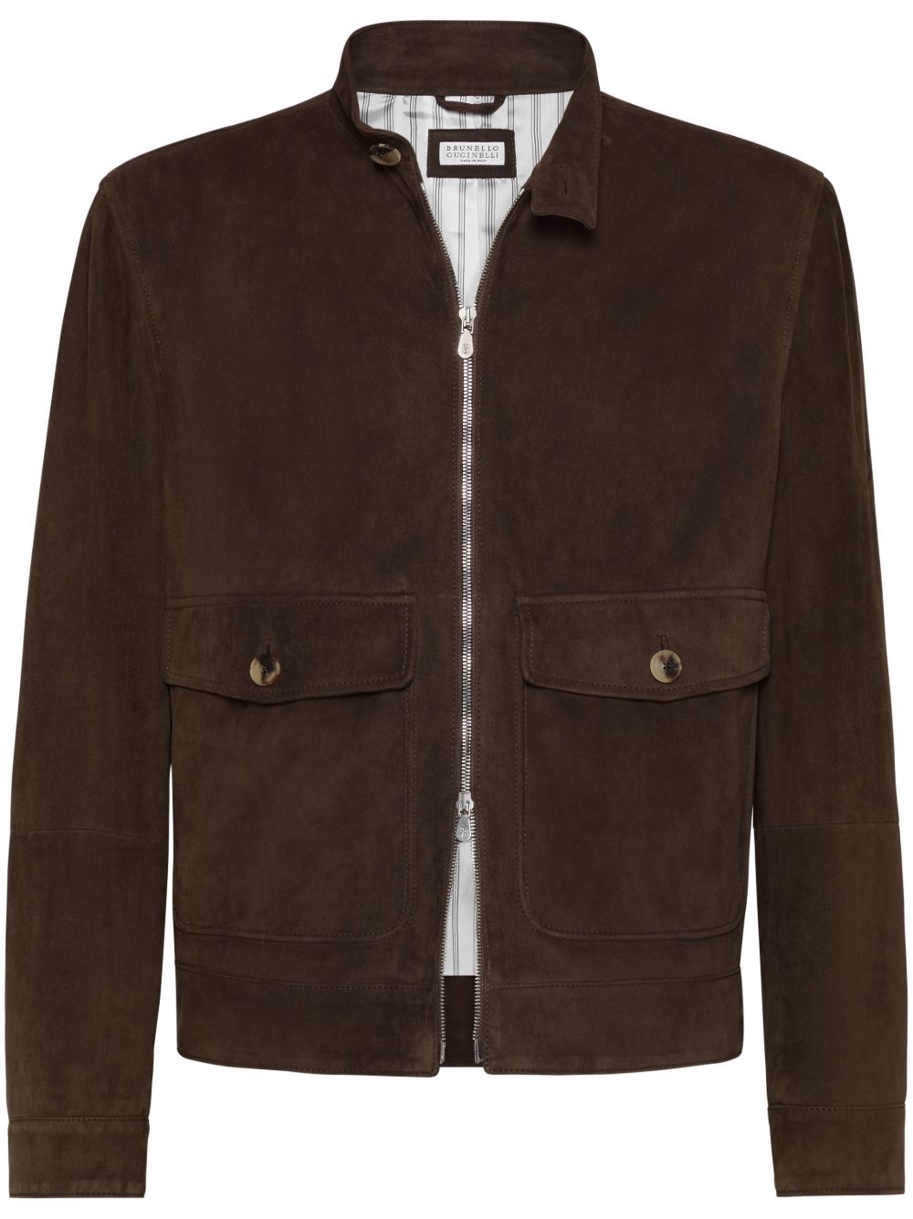 Brunello Cucinelli 绒面皮夹克 - 褐色