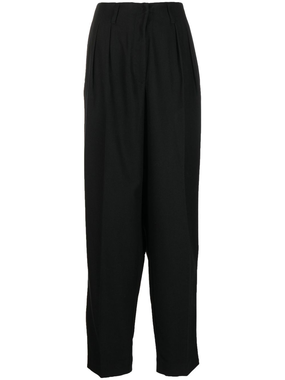 Emporio Armani high-waisted straight-leg trousers - 黑色
