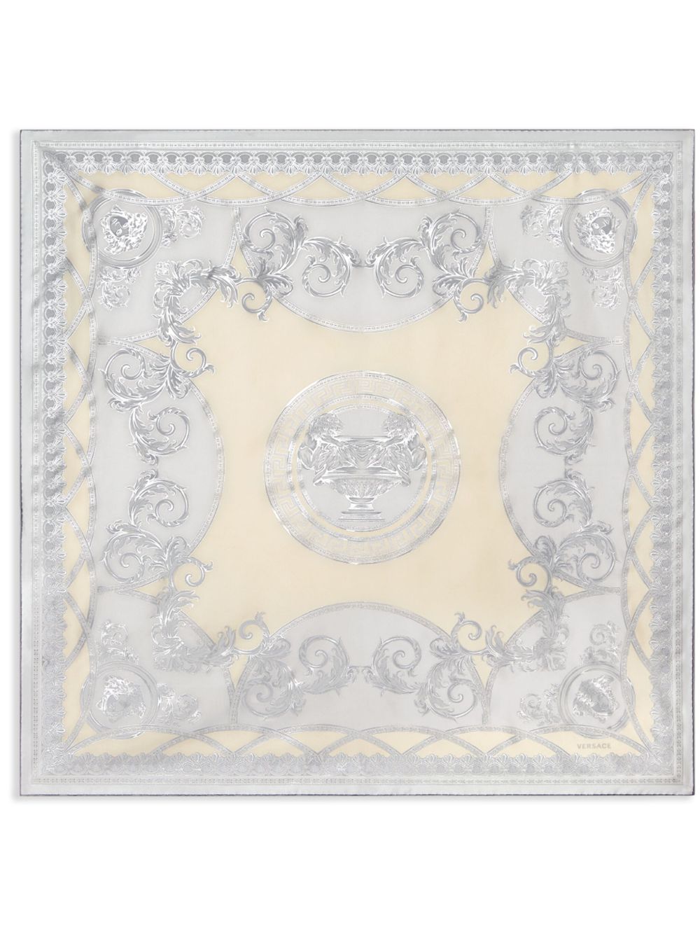 Versace Barocco 印花软薄绸围巾 - 中性色