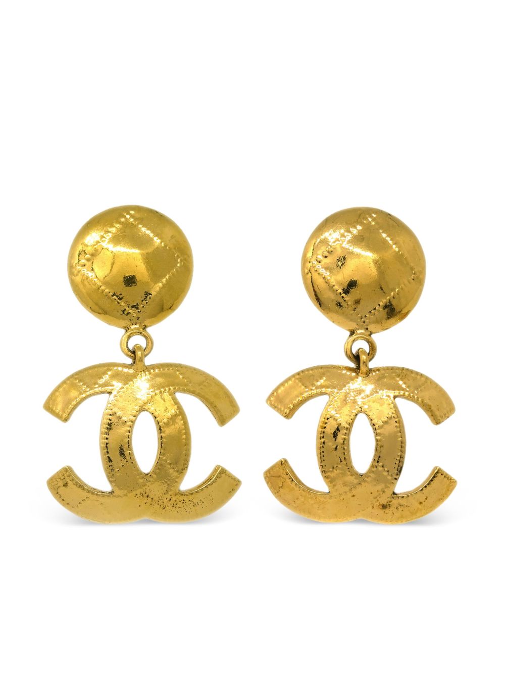 CHANEL Pre-Owned CC 夹扣式耳环（1994年典藏款） - 金色