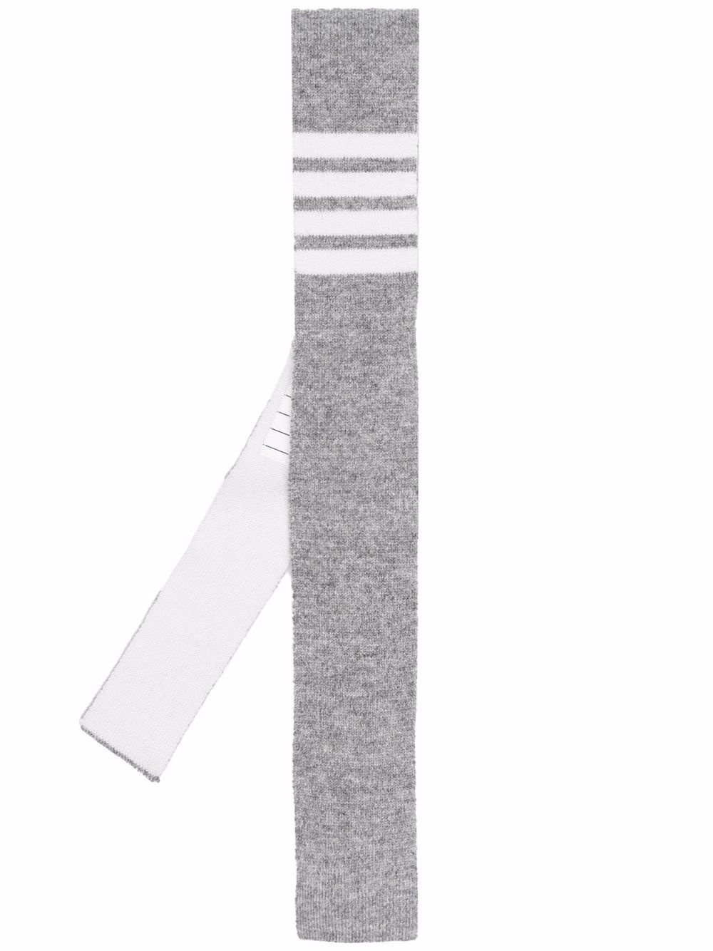 Thom Browne 四条纹羊绒领带 - 灰色