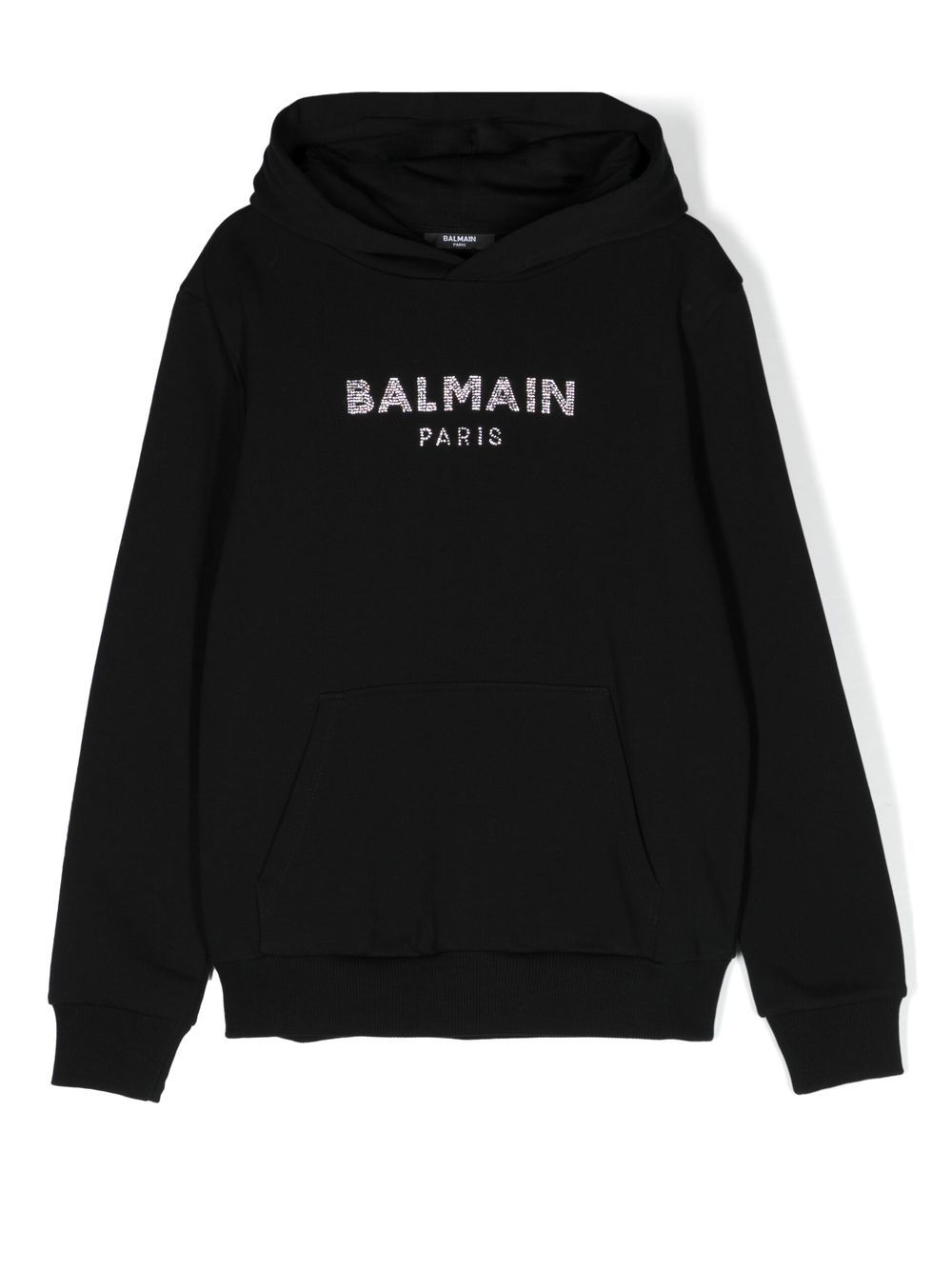 Balmain Kids logo缀饰连帽衫 - 黑色