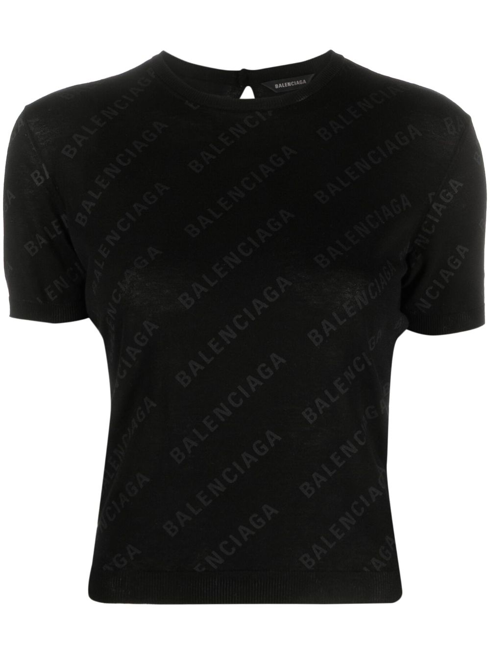 Balenciaga Mini Allover Logo 针织上衣 - 黑色