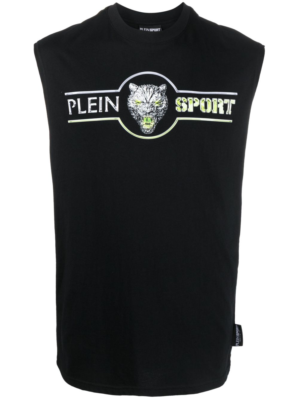 Plein Sport logo印花棉坦克背心 - 黑色
