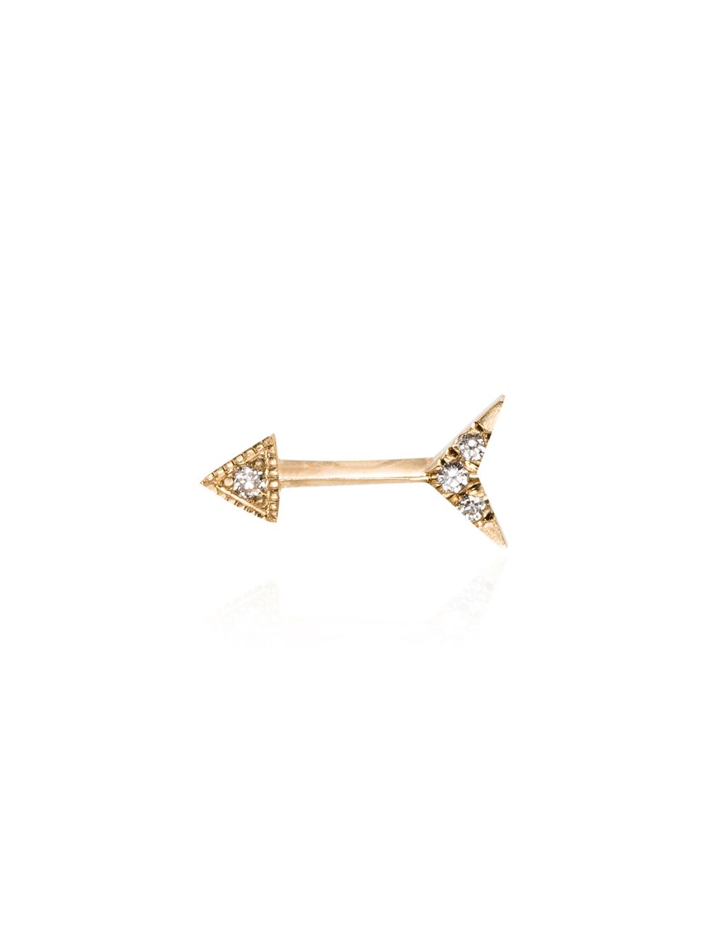 Lizzie Mandler Fine Jewelry 18K黄金钻石镶嵌迷你箭头耳环 - 金色