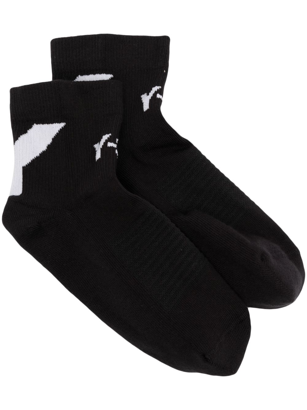 Y-3 嵌花logo针织袜 - 黑色