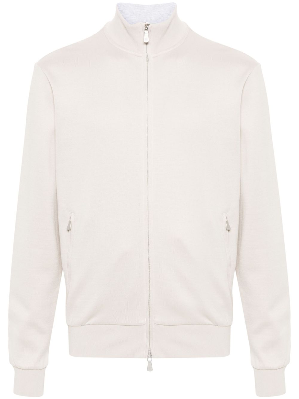 Eleventy zip-fastening cotton-blend jacket - 中性色