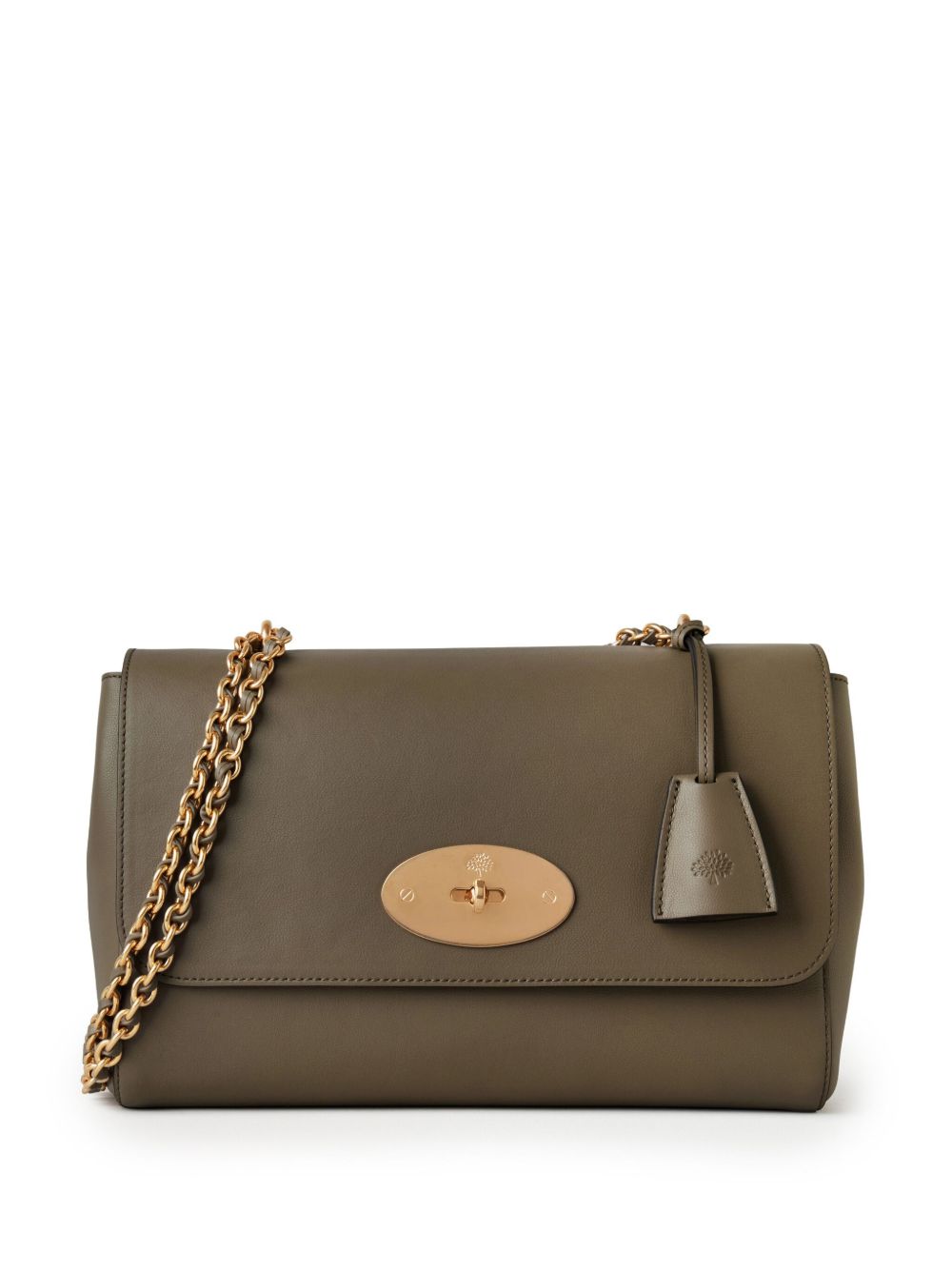 Mulberry Lily 中号皮质单肩包 - 绿色
