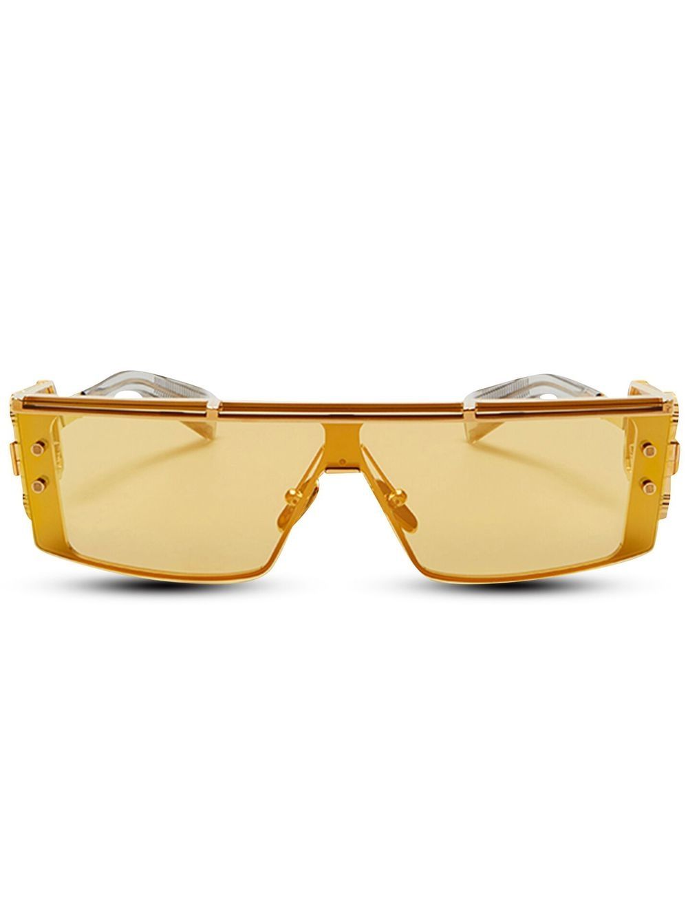 Balmain Eyewear 巴尔曼 Wonder Boy 方框有色镜片太阳眼镜 - 黄色