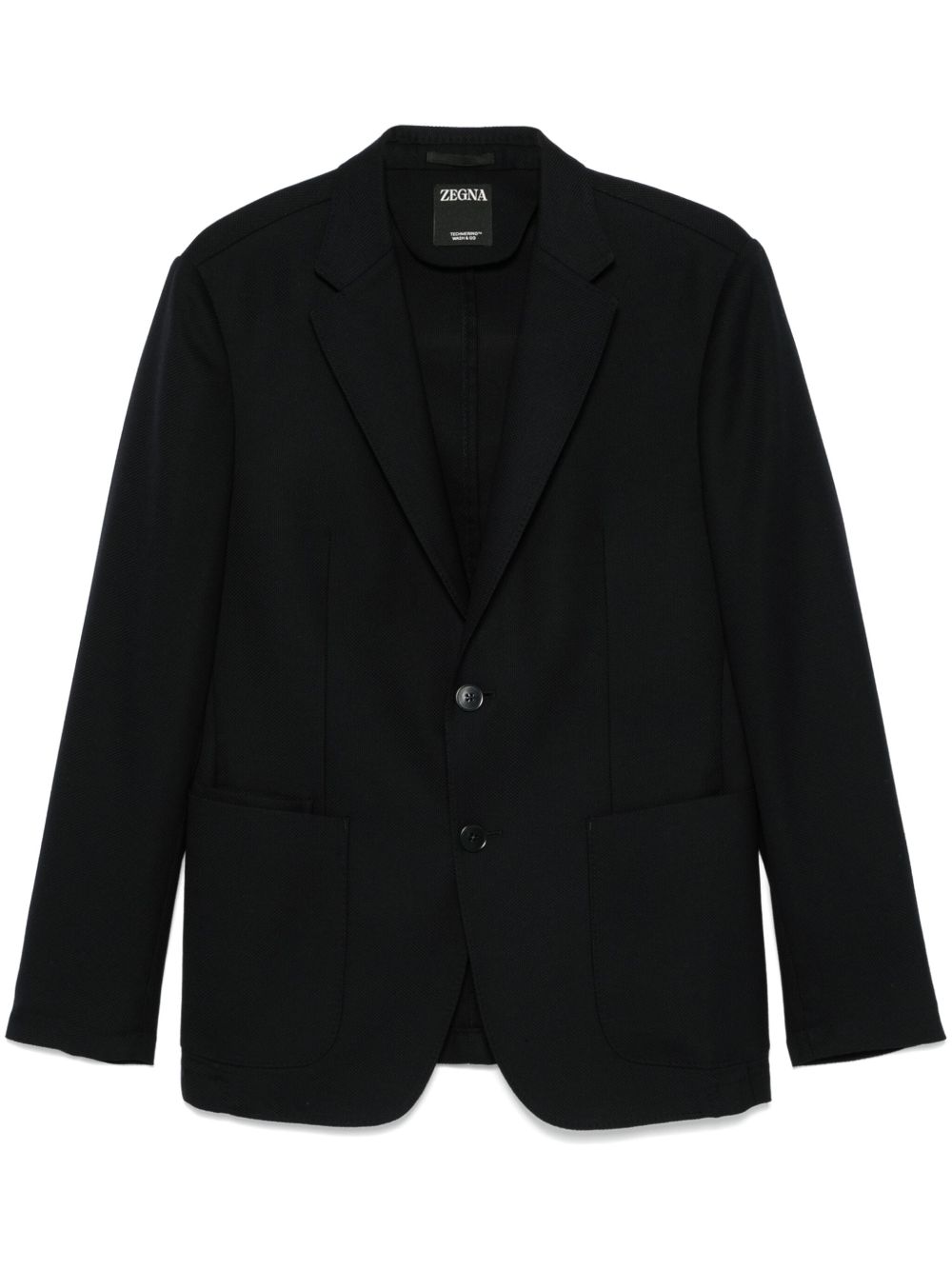 Zegna 纹理效果西装夹克 - 蓝色