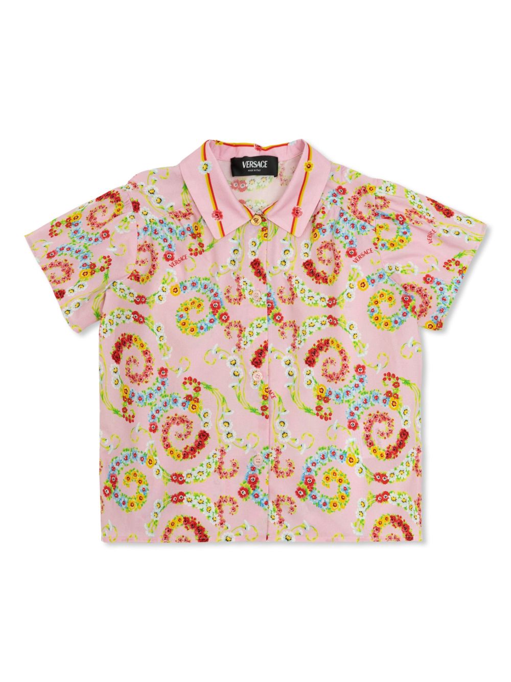 Versace Kids 花卉衬衫 - 粉色