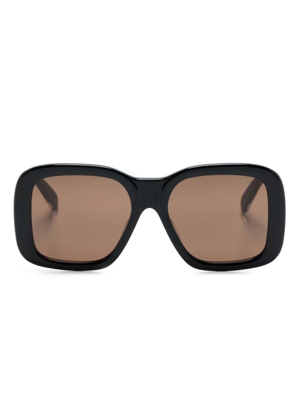 Stella McCartney Eyewear logo印花超大方框太阳眼镜 - 黑色