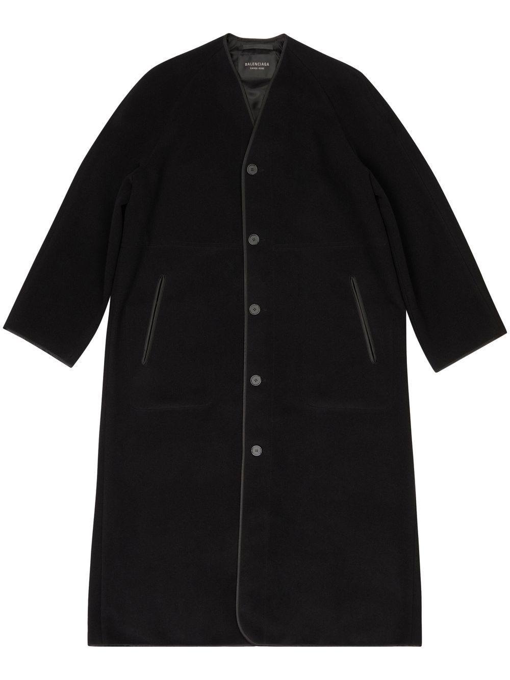 Balenciaga V领单排扣外套 - 黑色