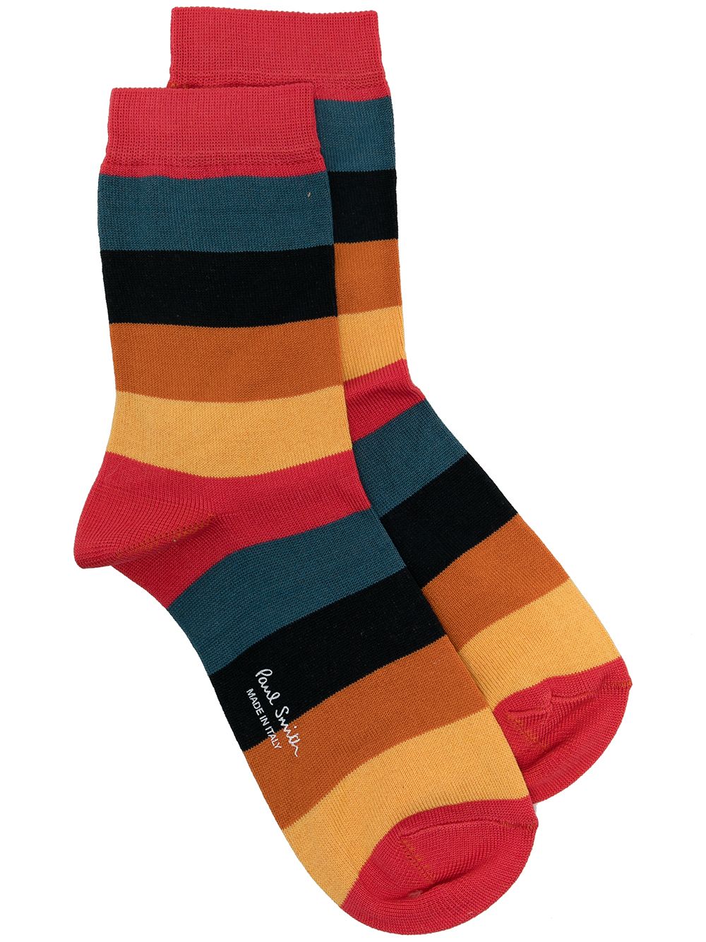 Paul Smith 条纹拼色针织袜 - 彩色