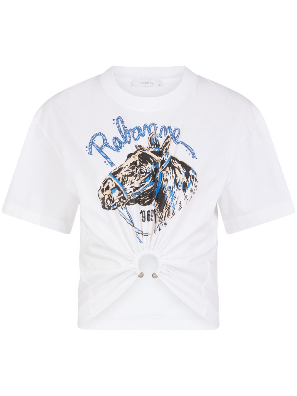 Rabanne logo印花T恤 - 白色