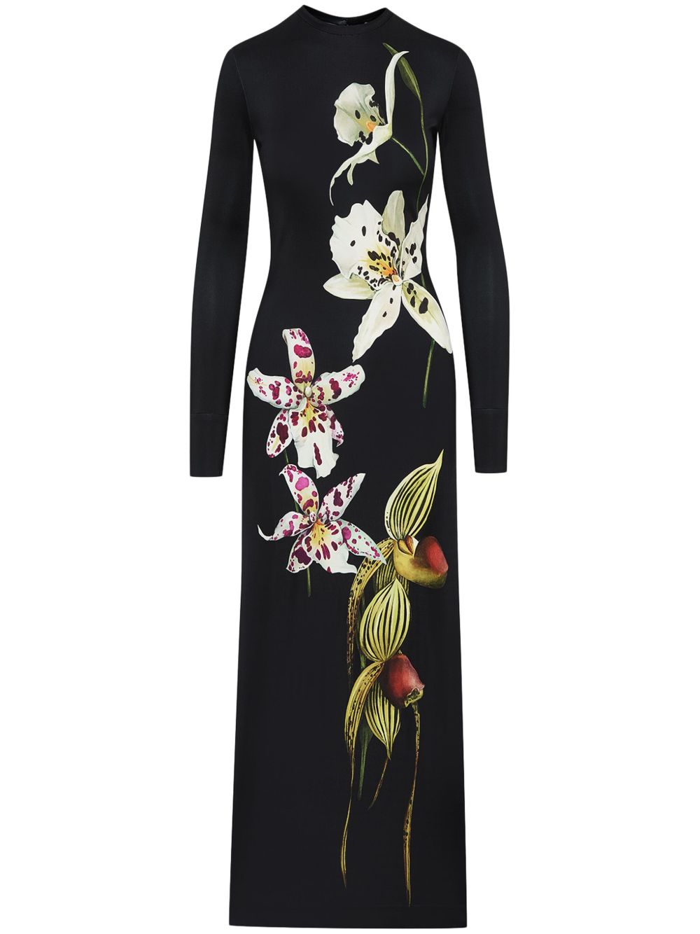 Oscar de la Renta Orchid 平纹针织超长连衣裙 - 蓝色