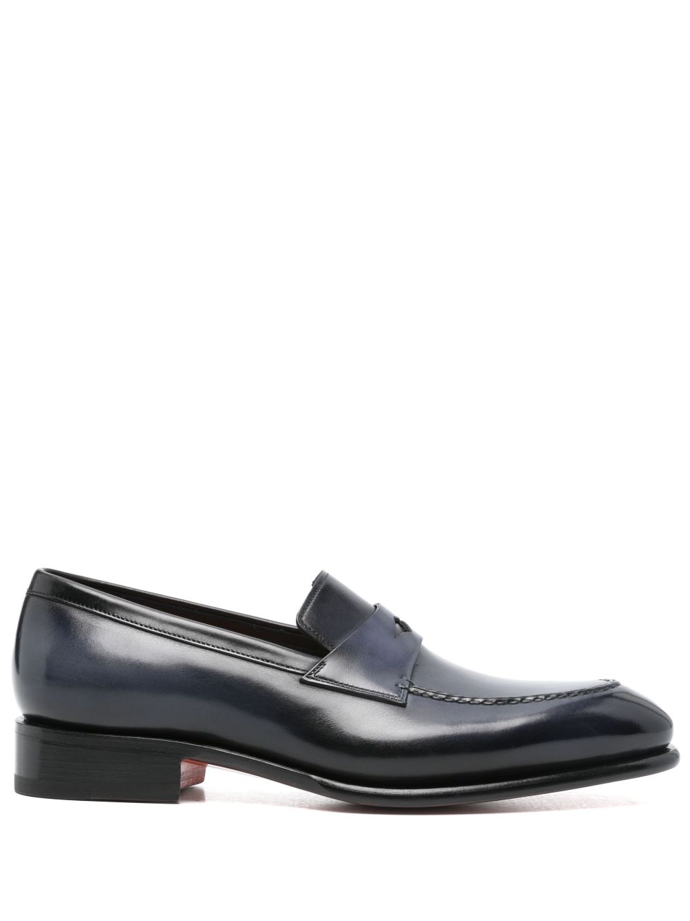 Santoni 皮质乐福鞋 - 蓝色