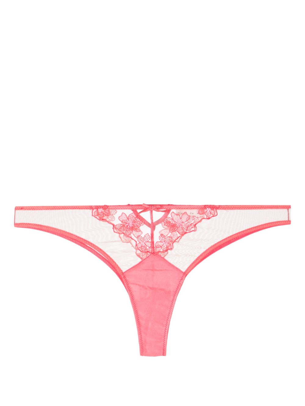 Fleur Du Mal Petal 刺绣半包臀三角内裤 - 粉色