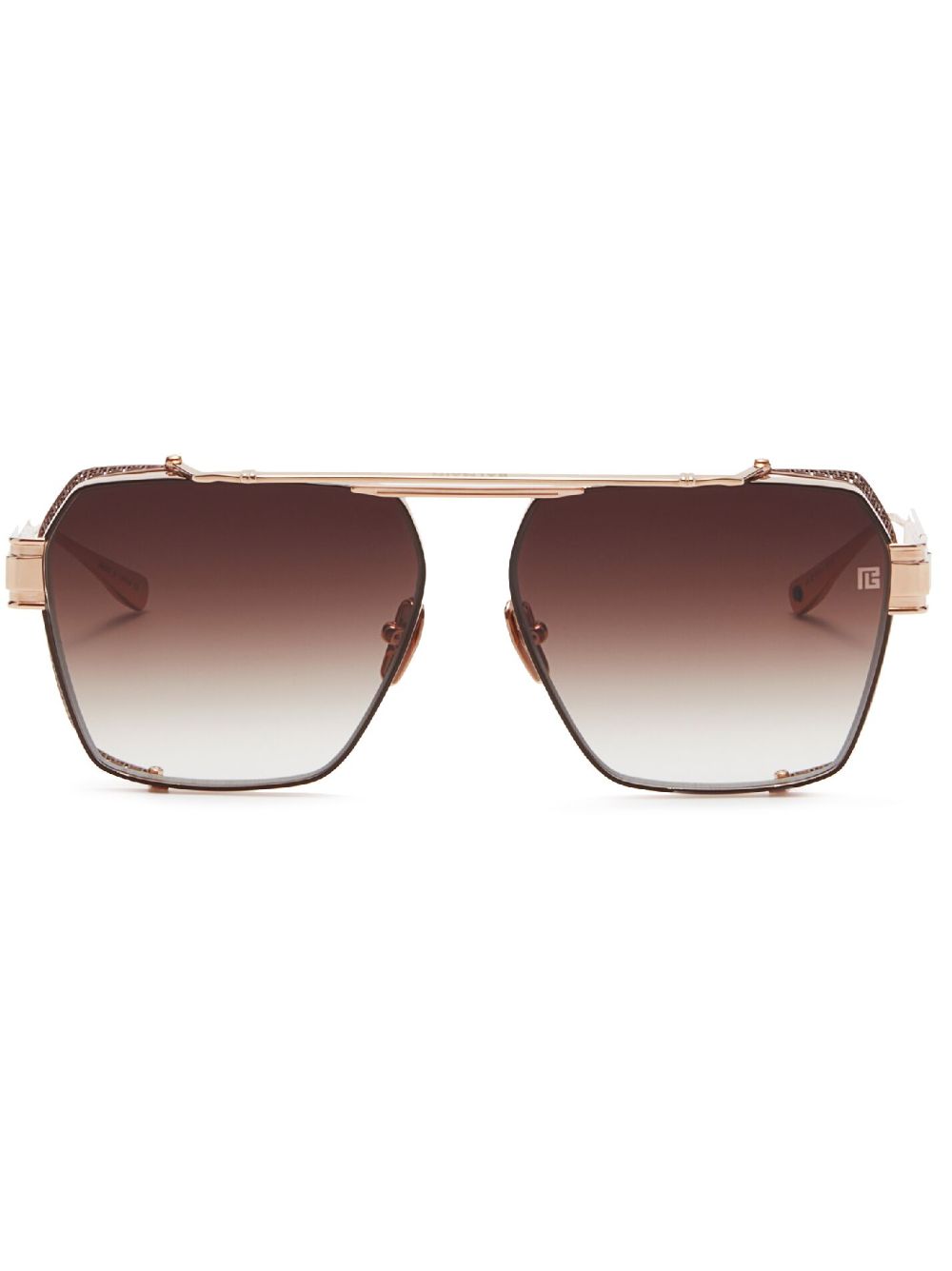 Balmain Eyewear Premier 方框太阳眼镜 - 褐色
