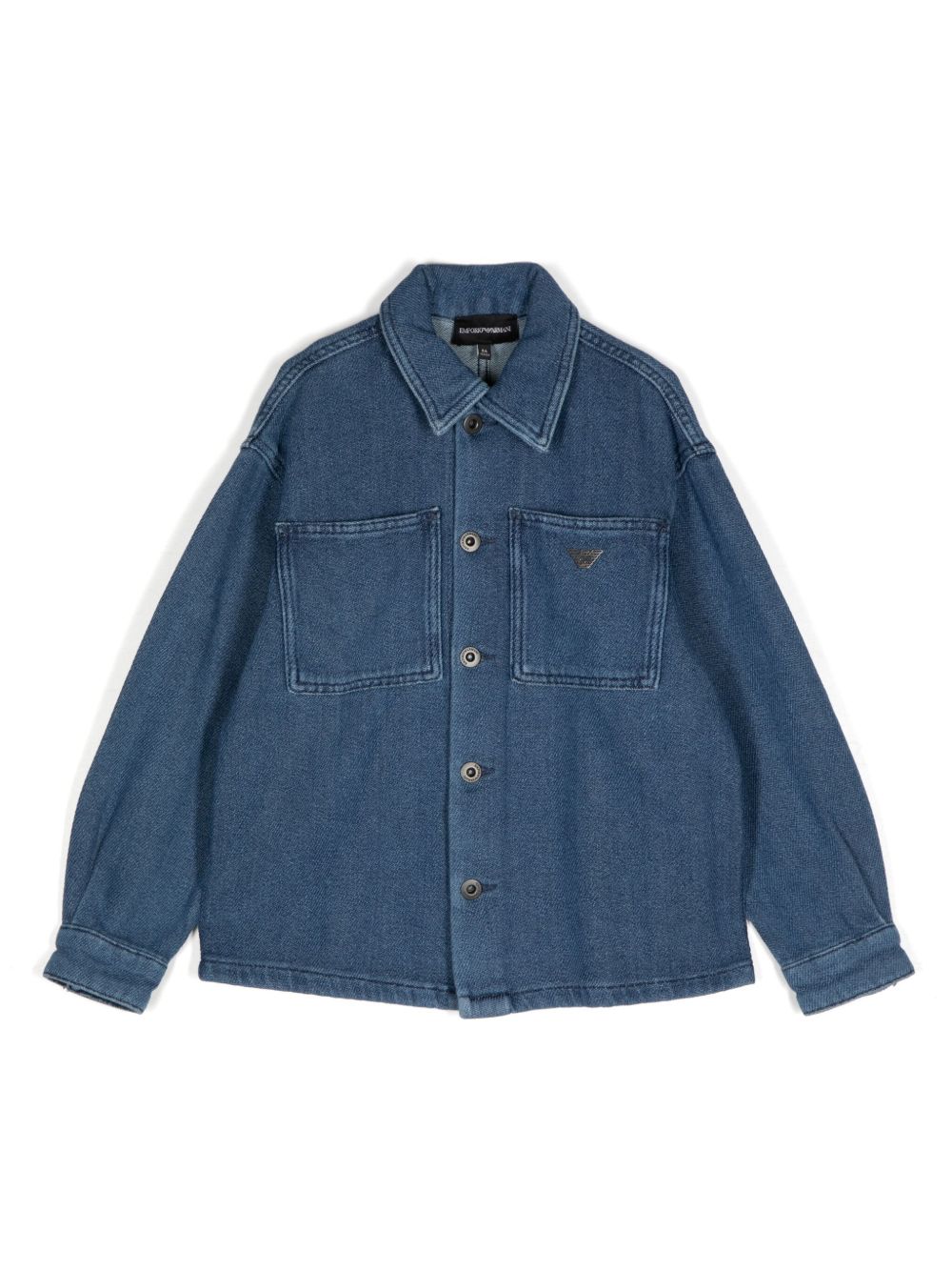 Emporio Armani Kids 牛仔衬衫 - 蓝色