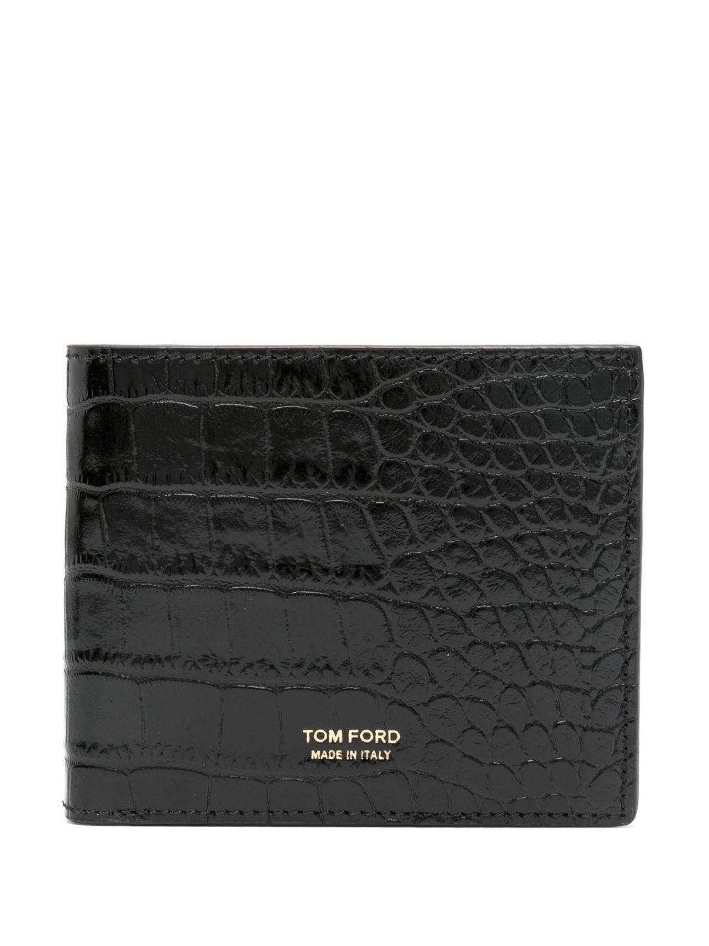 TOM FORD 仿鳄鱼纹压纹钱包 - 黑色