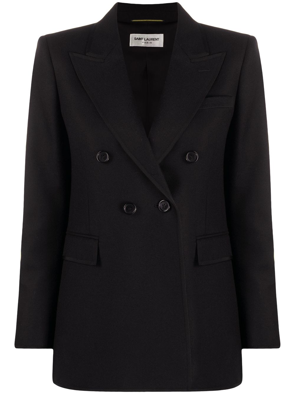 Saint Laurent 双排扣西装夹克 - 黑色