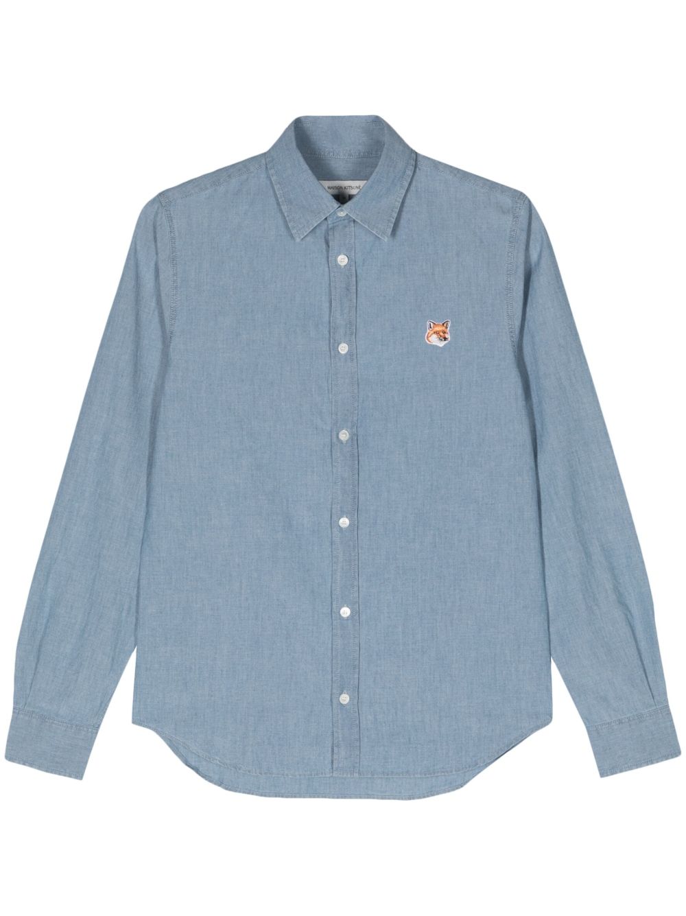 Maison Kitsuné Fox Head 贴花棉衬衫 - 蓝色