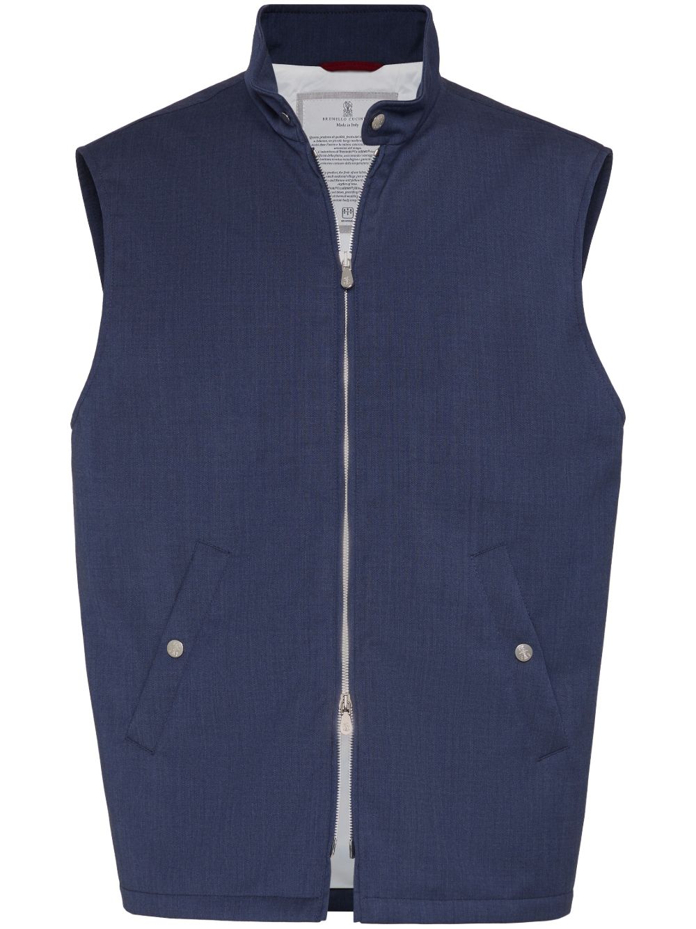 Brunello Cucinelli 法兰绒马甲 - 蓝色