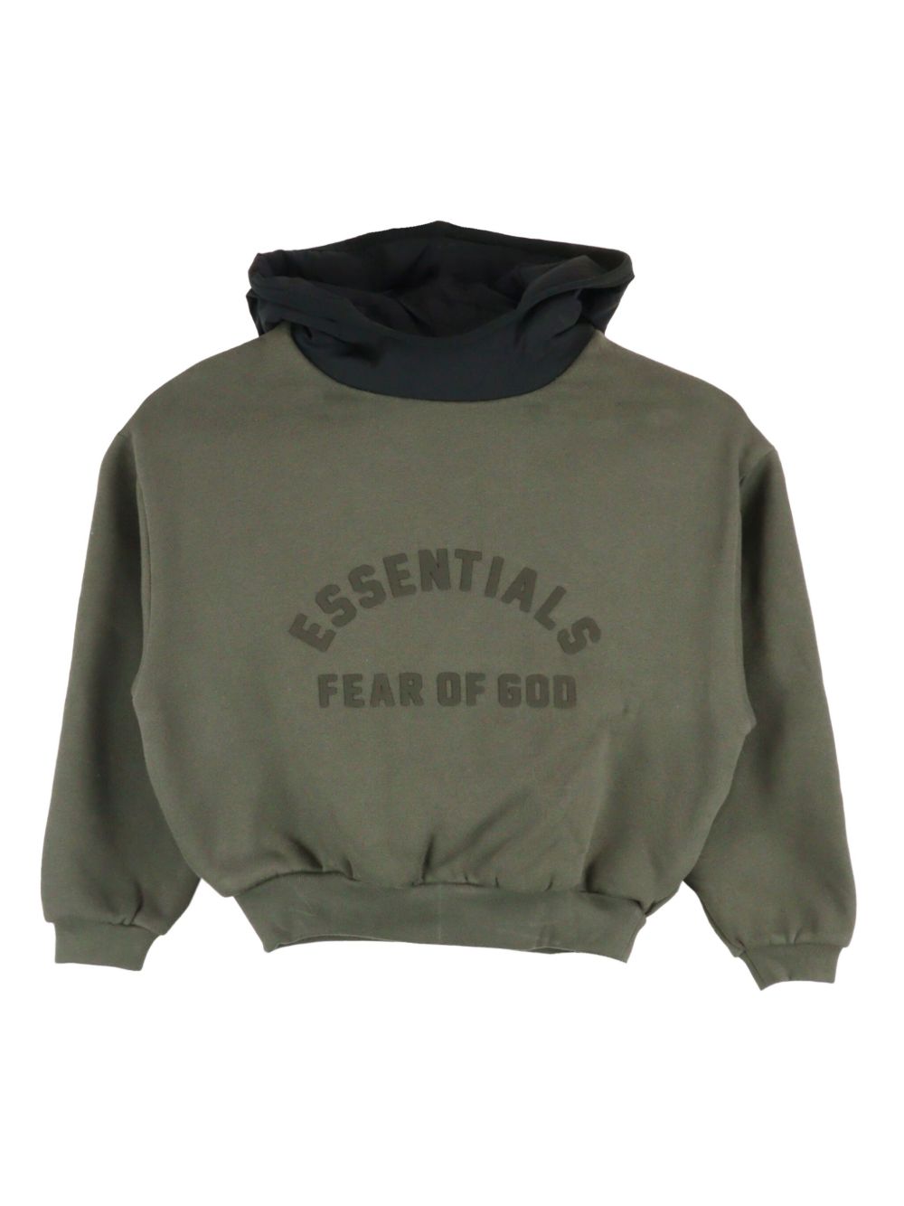 FEAR OF GOD ESSENTIALS KIDS logo印花棉混纺连帽衫 - 绿色