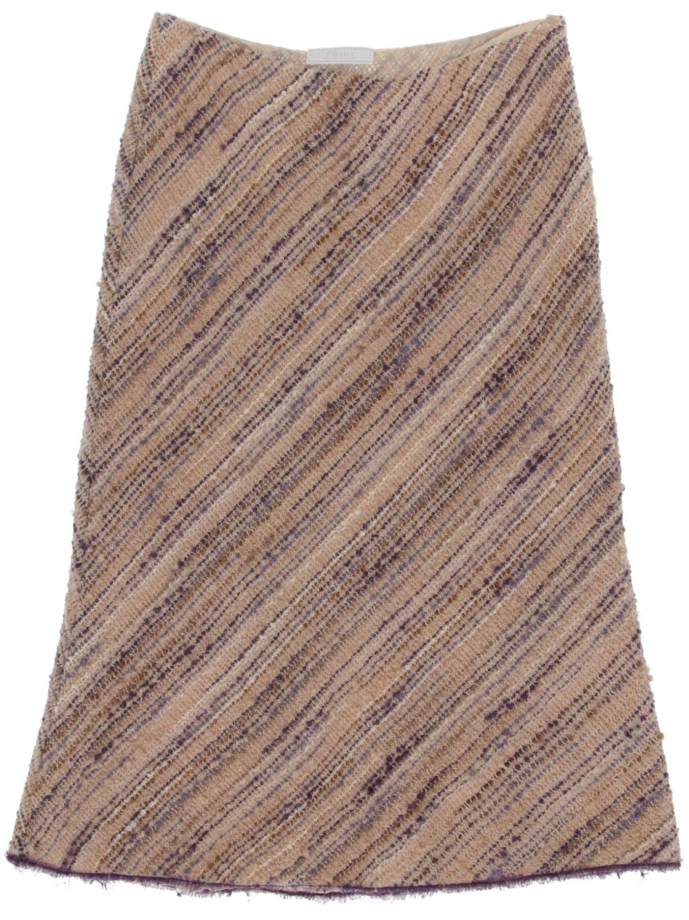 Prada Pre-Owned 仿羔皮呢半身裙（2000年代典藏款） - 中性色