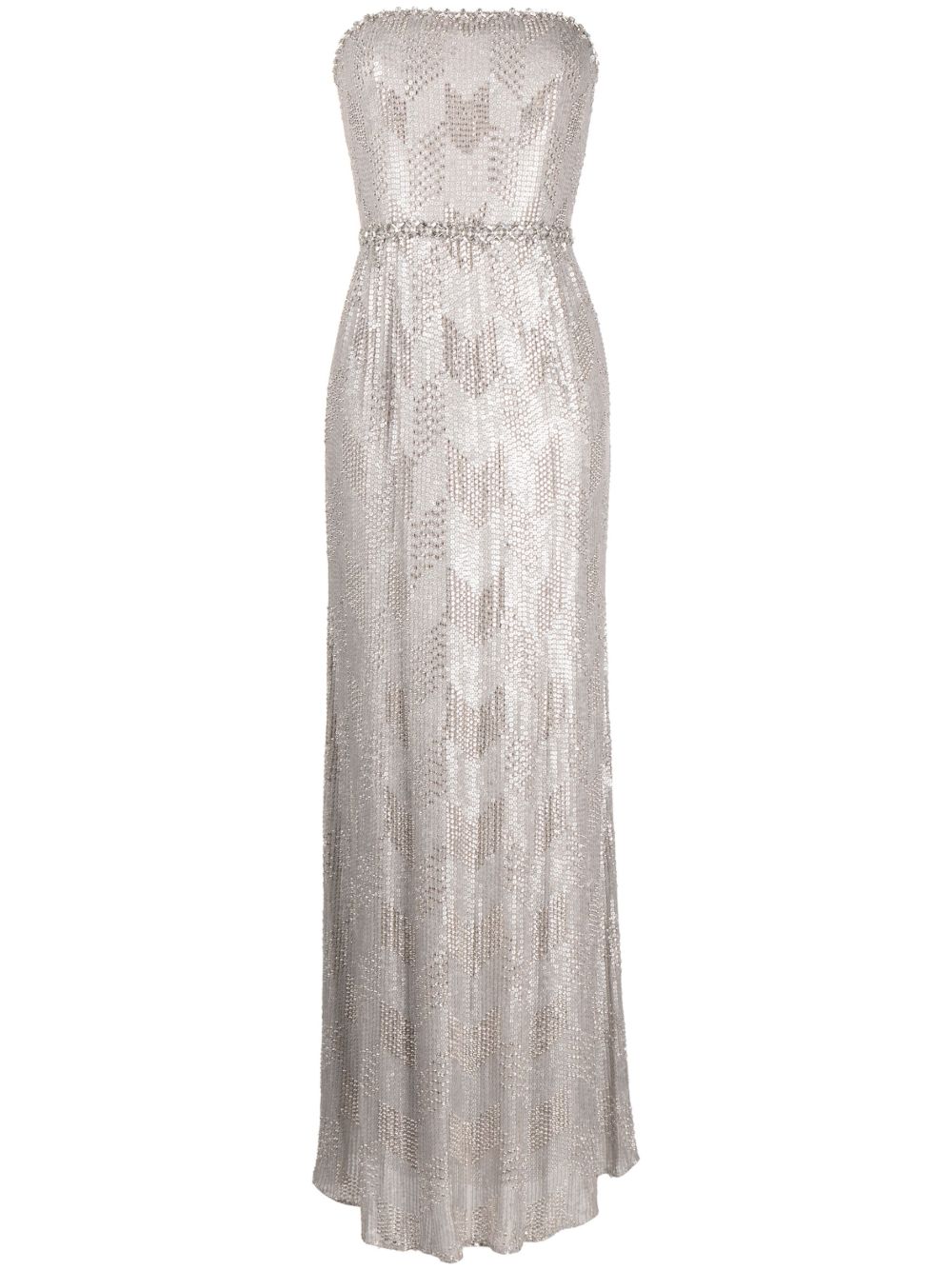 Jenny Packham Evalina 亮片缀饰礼服 - 银色