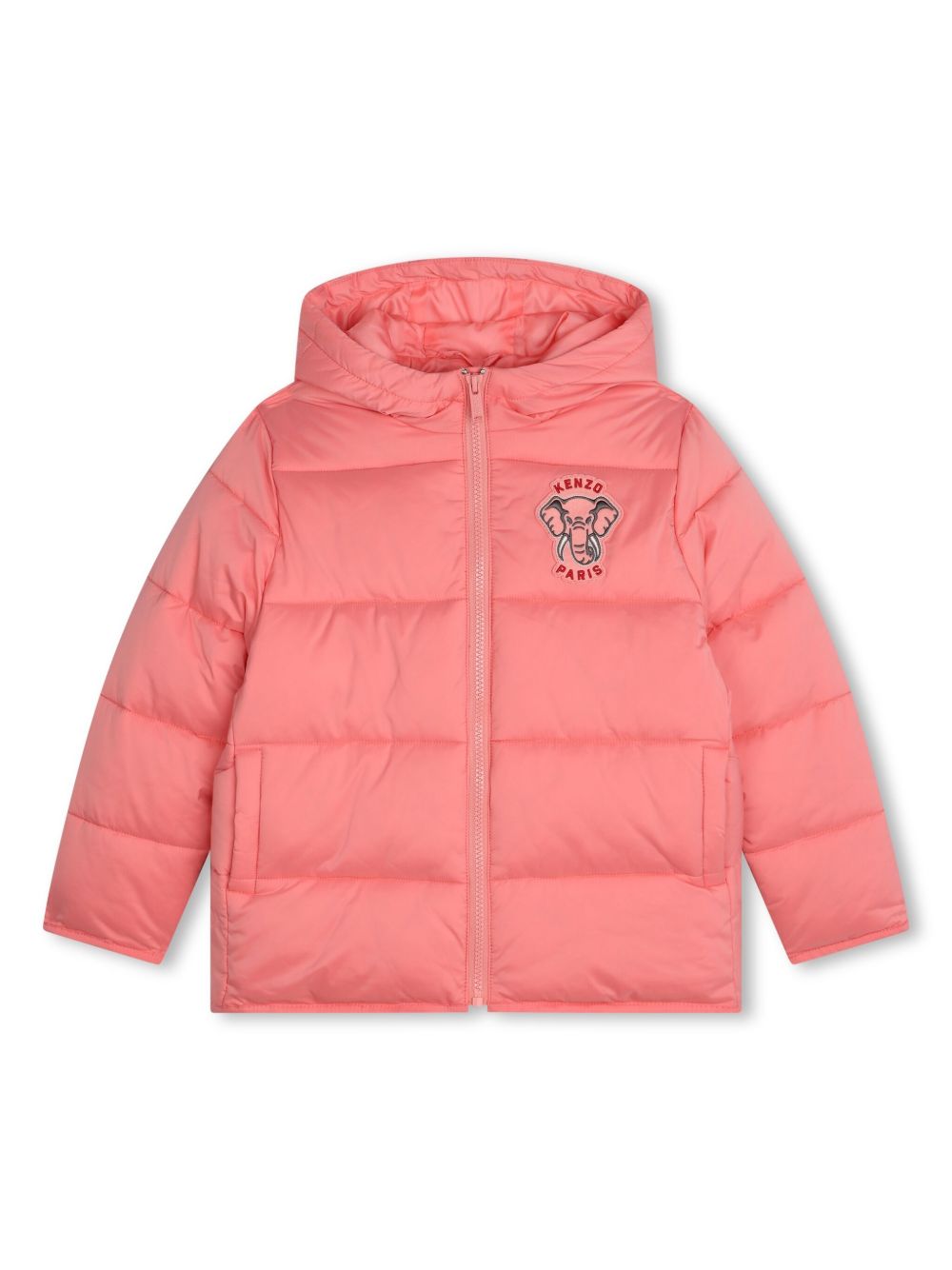 Kenzo Kids 防水连帽蓬松夹克 - 粉色