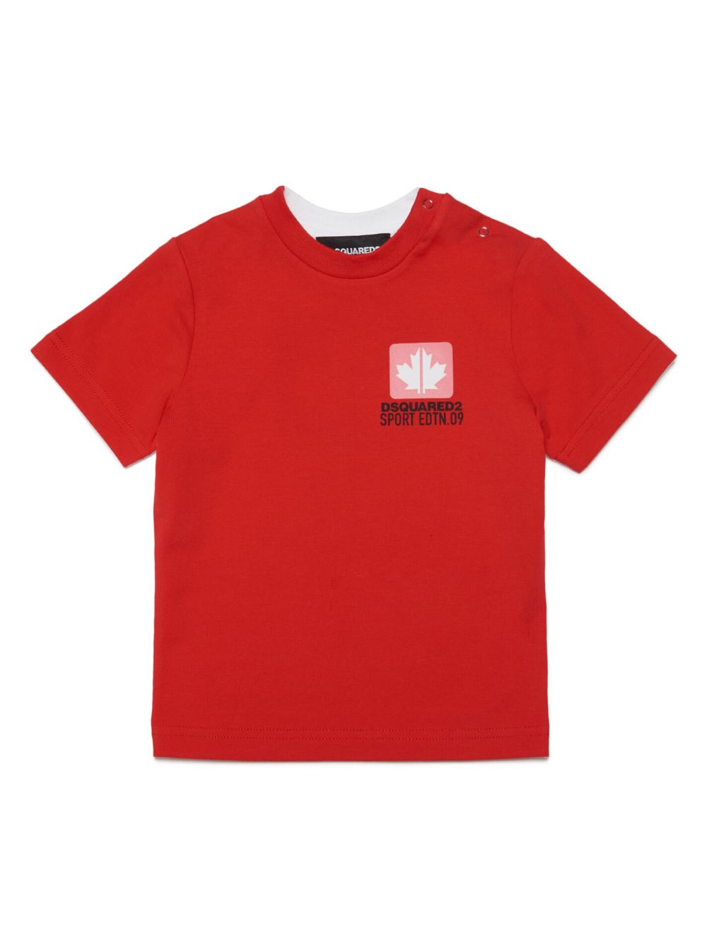 DSQUARED2 KIDS logo印花棉混纺T恤 - 红色