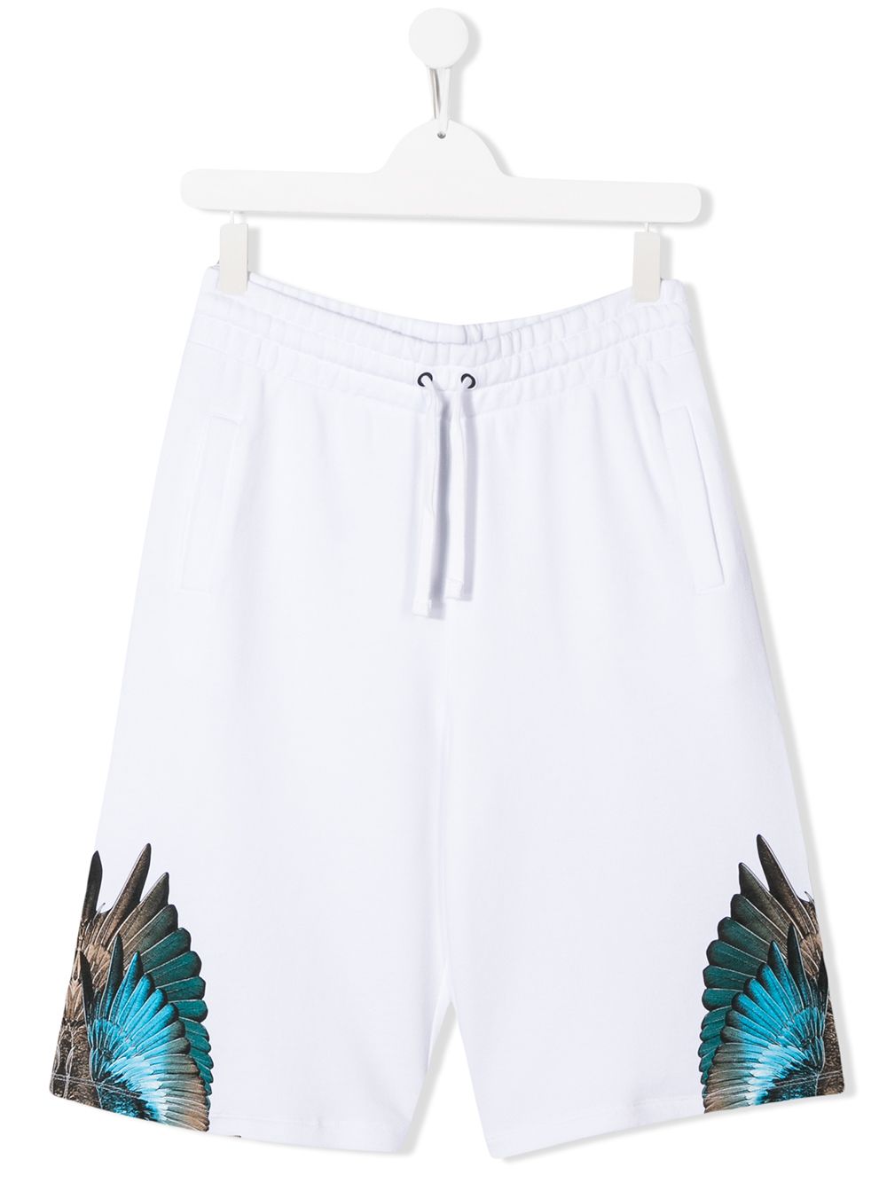 Marcelo Burlon County Of Milan Kids TEEN 翅膀印花运动短裤 - 白色
