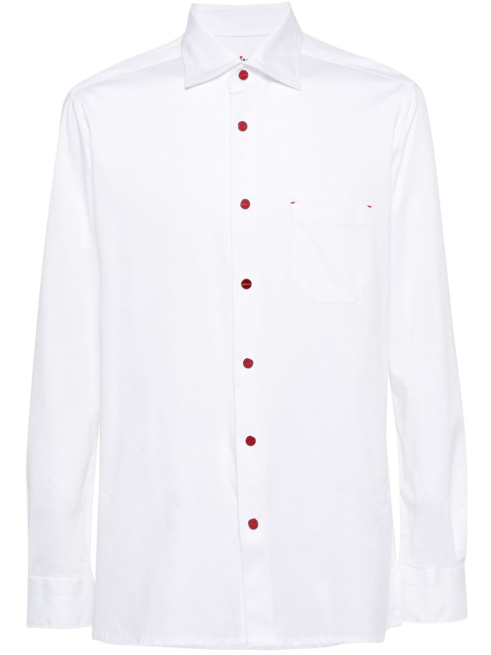 Kiton 纯色棉衬衫 - 白色