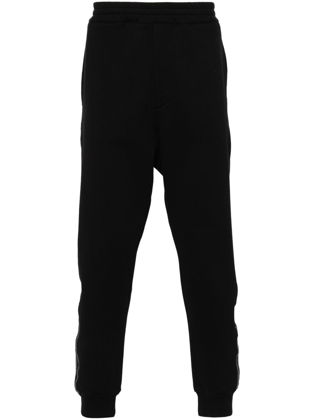 Alexander McQueen logo条纹锥形运动裤 - 黑色
