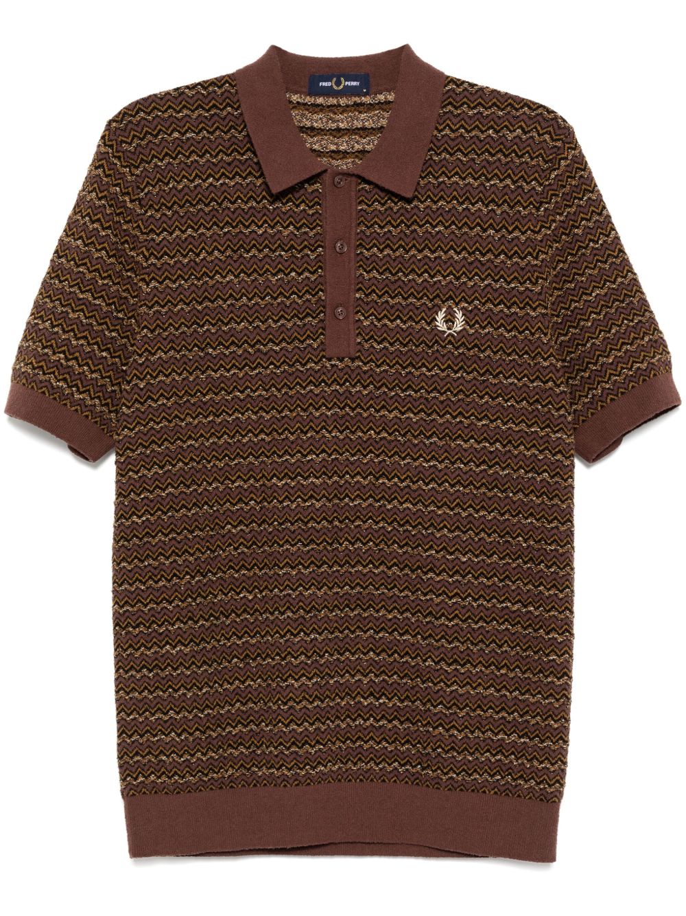 Fred Perry Boucle 提花polo衫 - 褐色