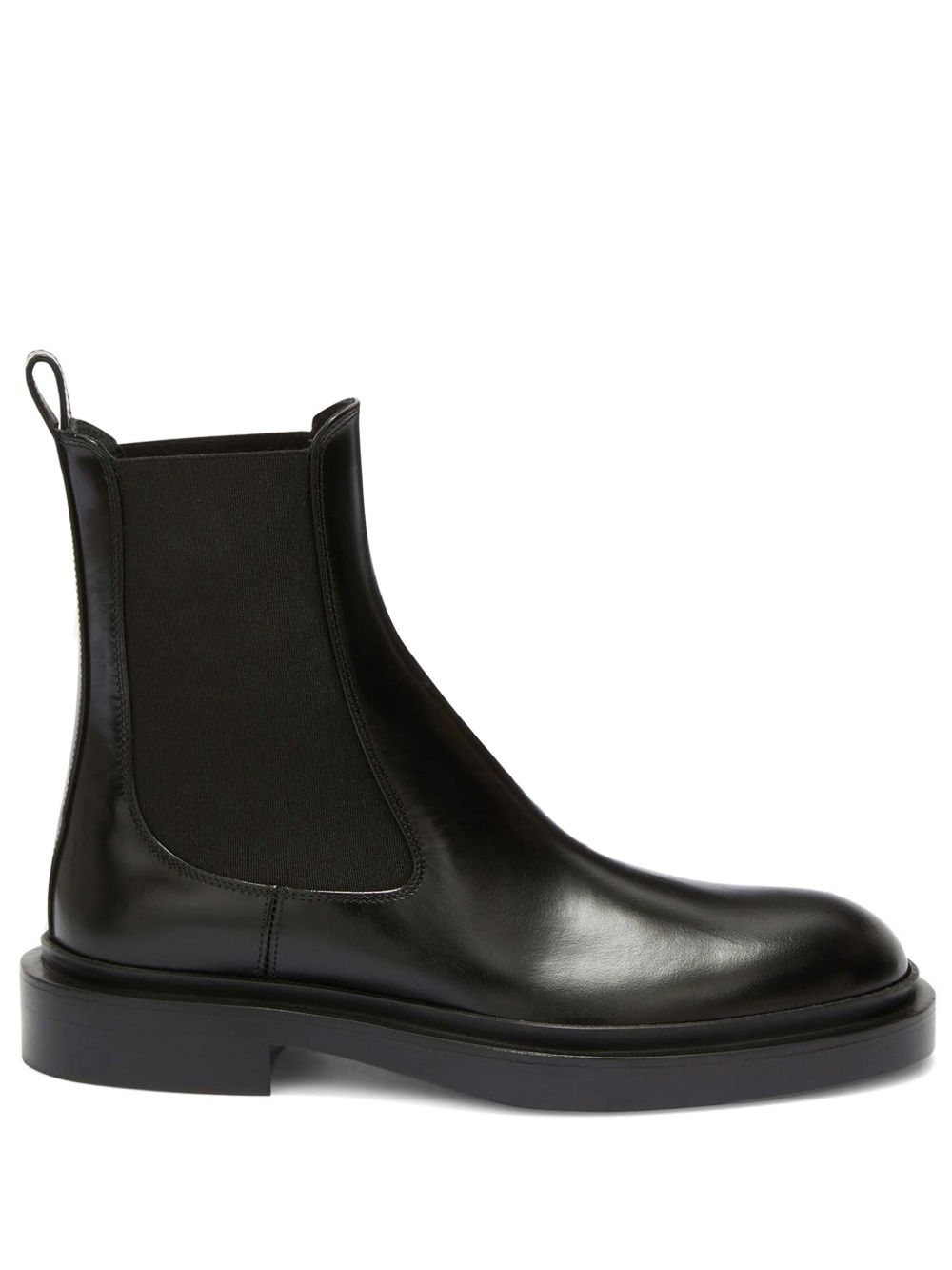 Jil Sander 低跟及踝皮靴 - 黑色
