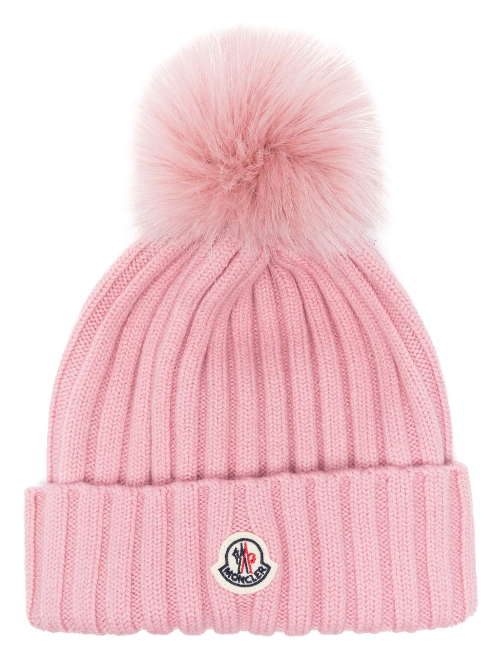 Moncler 羊毛套头帽 - 粉色