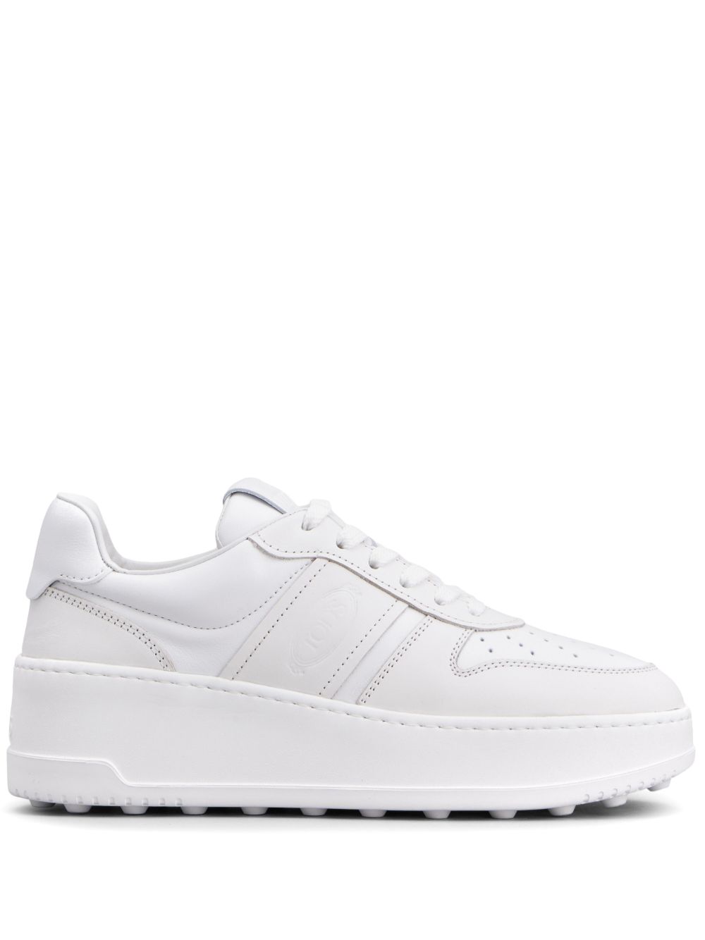 Tod's 圆头皮质运动鞋 - 白色