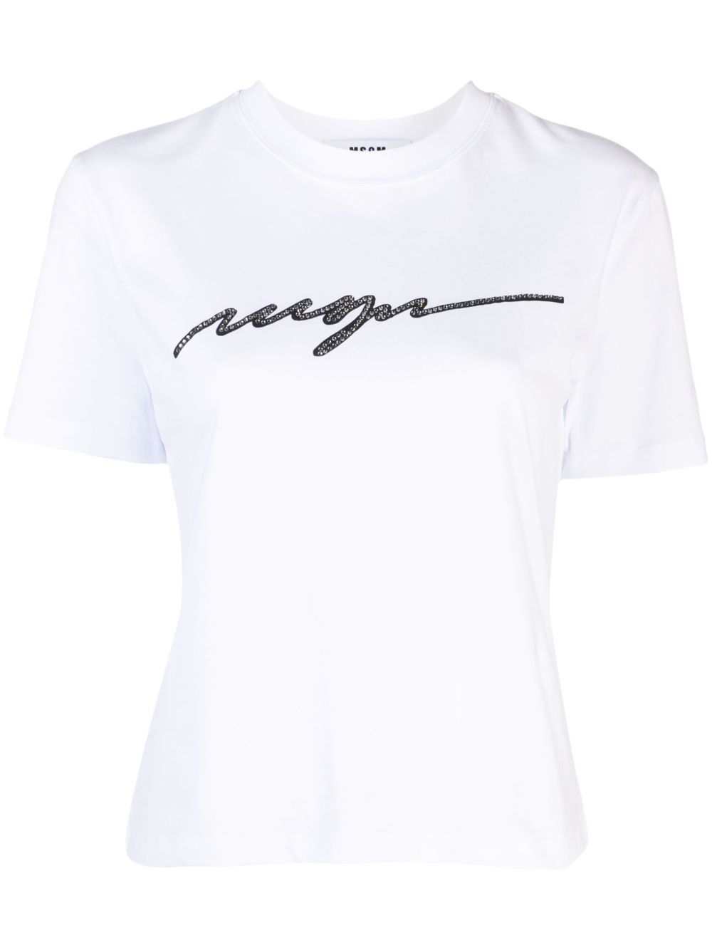 MSGM logo缀饰棉T恤 - 白色