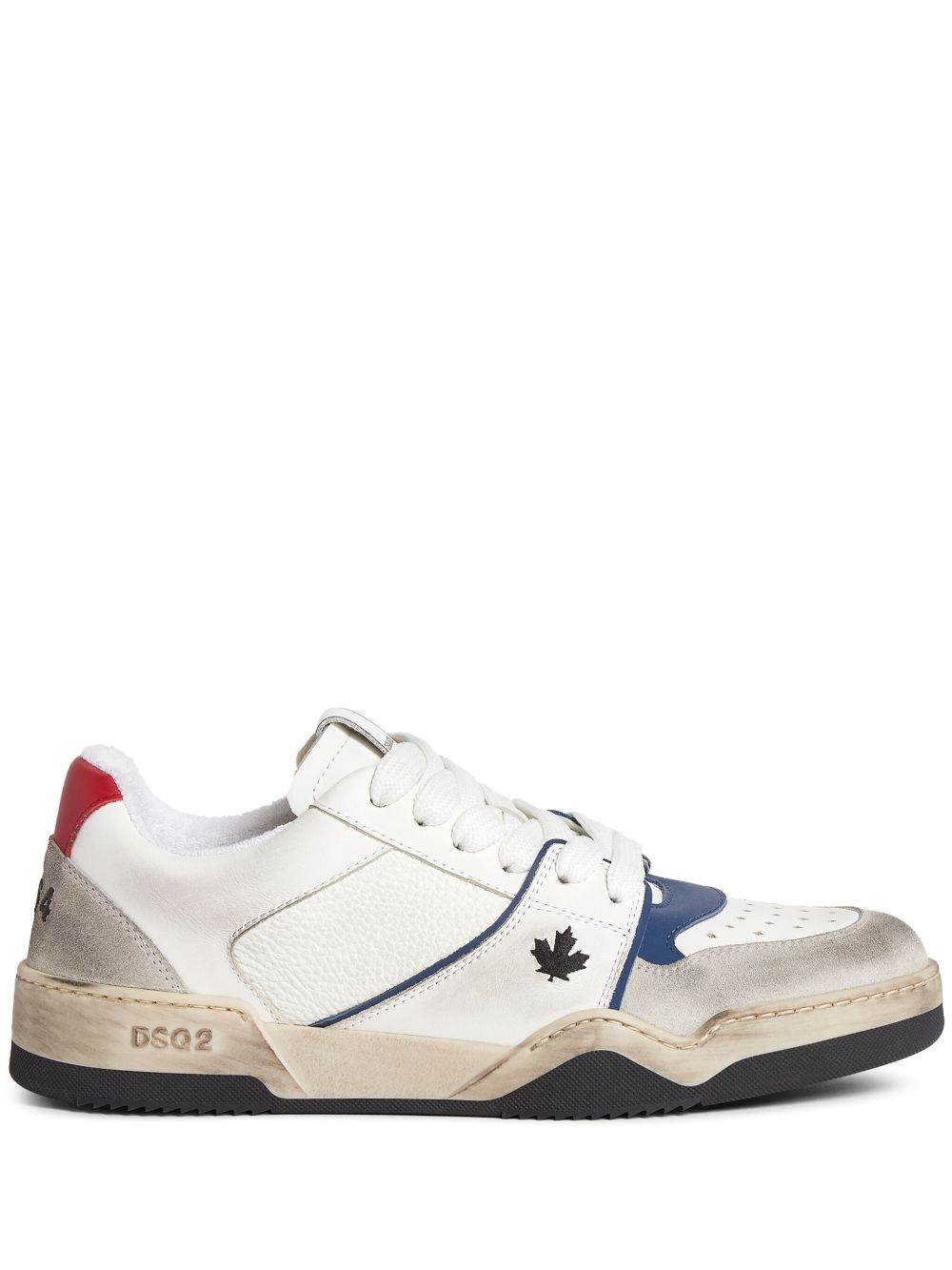 DSQUARED2 Skate 仿旧系带运动鞋 - 白色