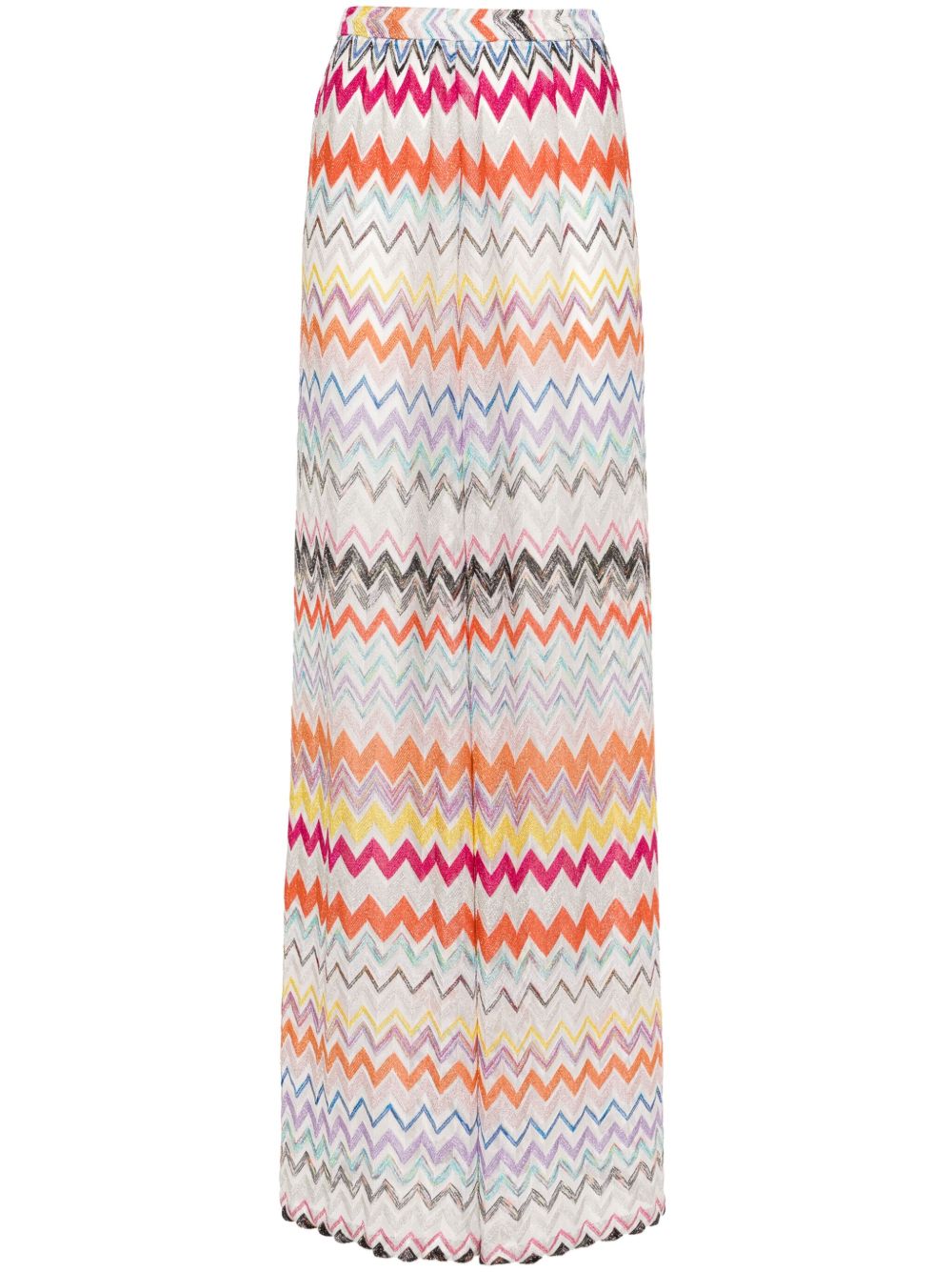 Missoni 人字纹针织帕拉松长裤 - 白色