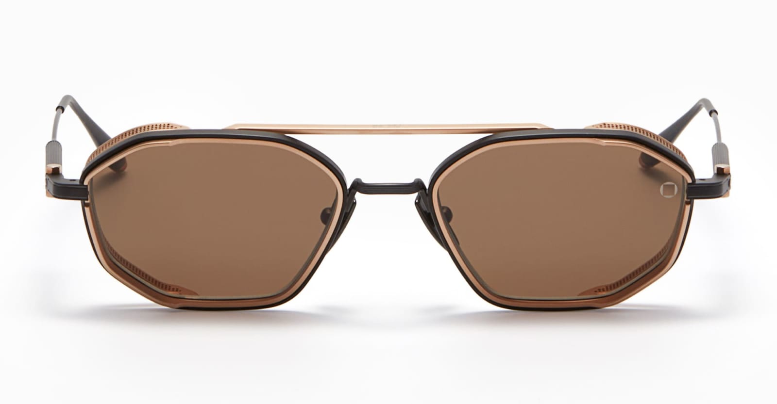 Akoni Eris-two - Brushed Black / Matte White Gold Sunglasses