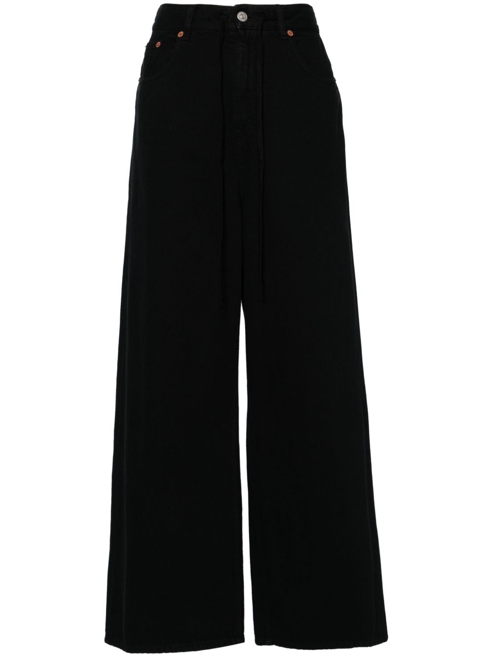 MM6 Maison Margiela 棉阔腿牛仔裤 - 黑色